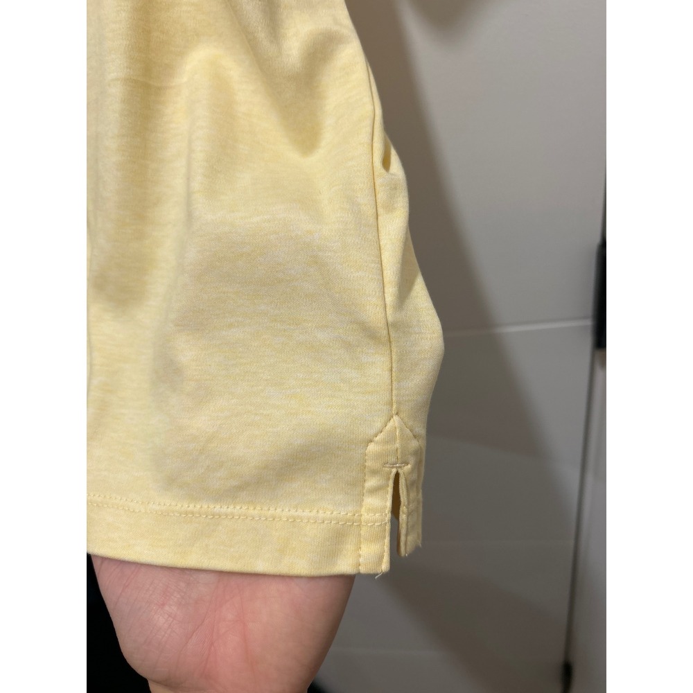 Calvin Klein Liquid Touch Polo Shirt Yellow Heather Short Sleeve Small - Picture 4 of 5
